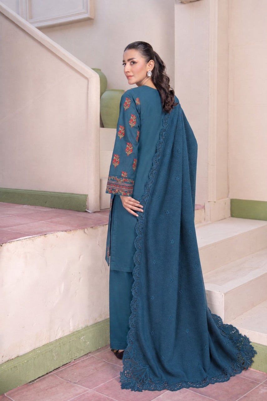 Fasana By Shanaya Plain Emb Dhanak 3PC