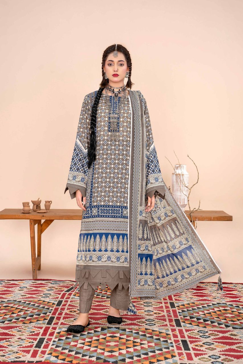 Ajrak By Premium Digital Printed Lawn 3PC