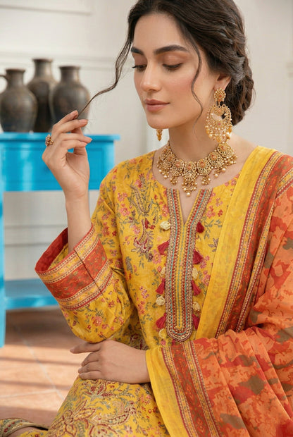 Angan By Anaya Noor Emb & Printed Lawn 3PC