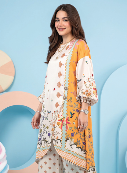 Zesh Winter Essential Printed Silk 2PC