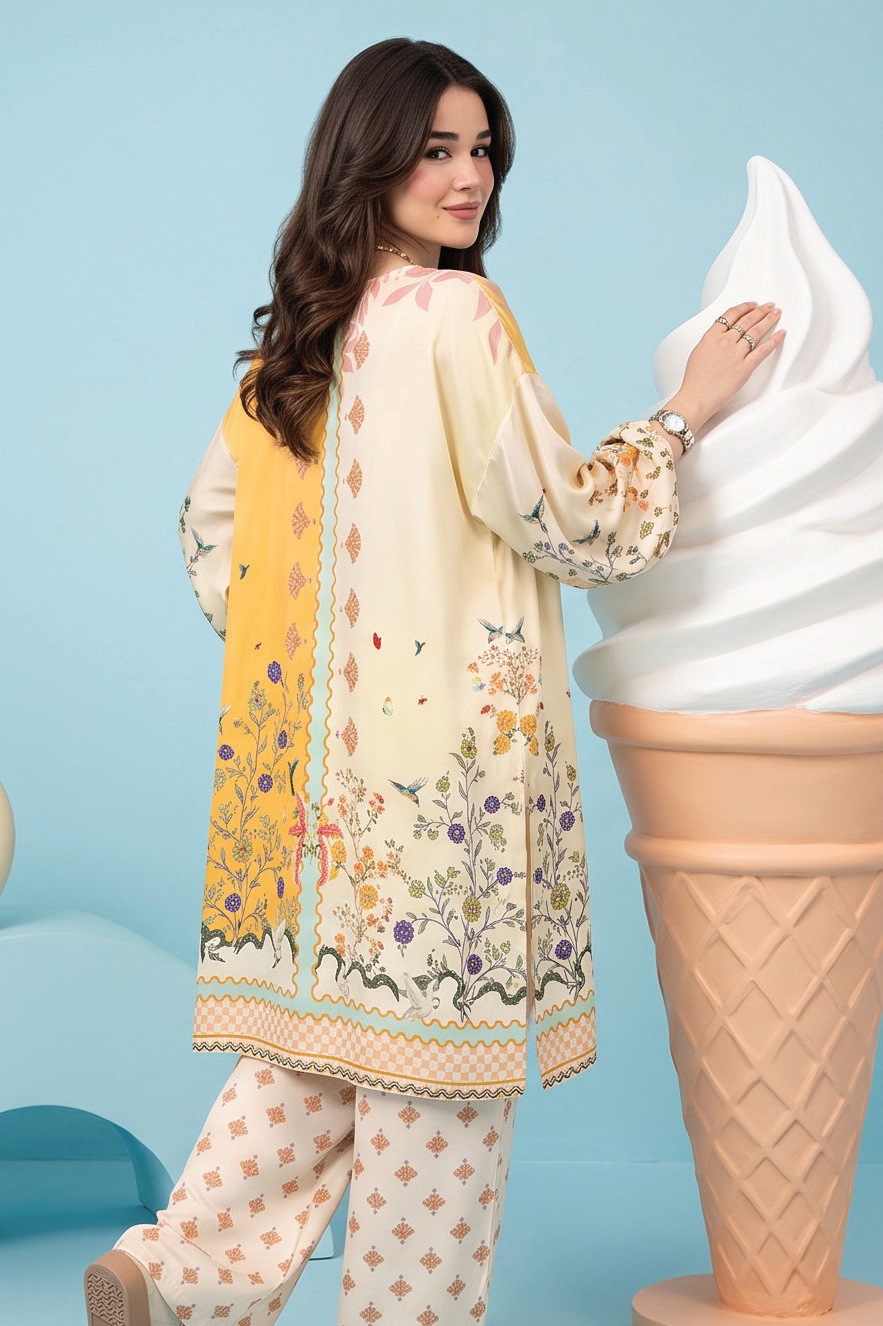 Zesh Winter Essential Printed Silk 2PC