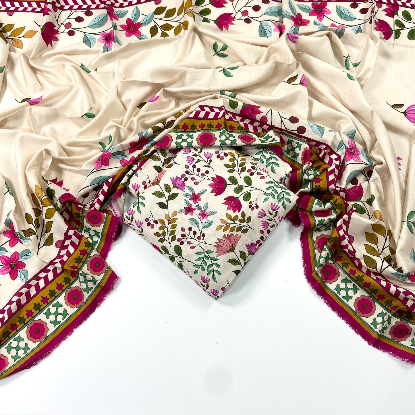 Anaya Noor Printed Bana Dora Slub Linen 3PC