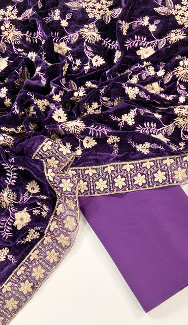 Maria B Dhanak with Emb Velvet Shawl 3PC