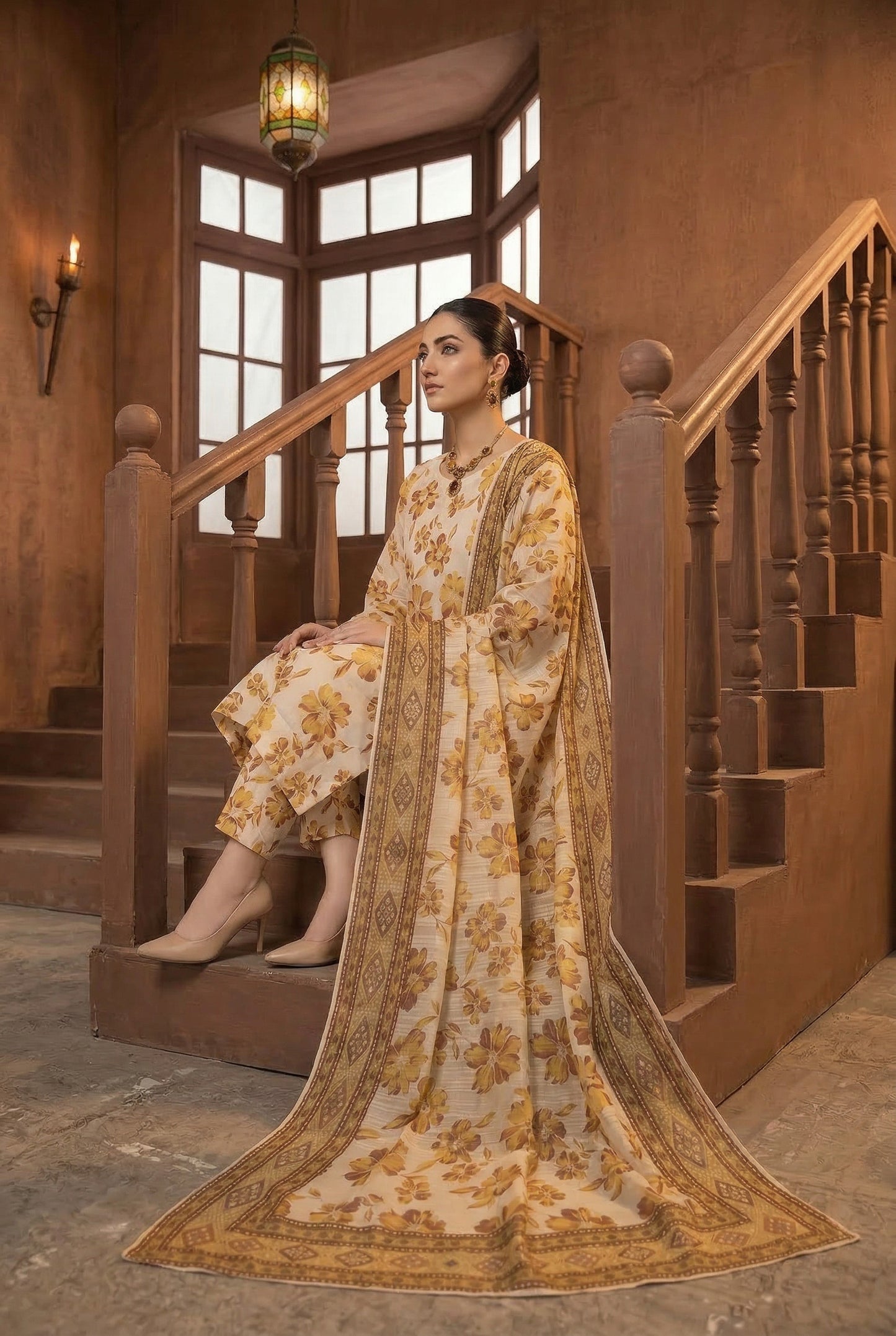 Shajar Noor Digital Printed Lawn 3PC
