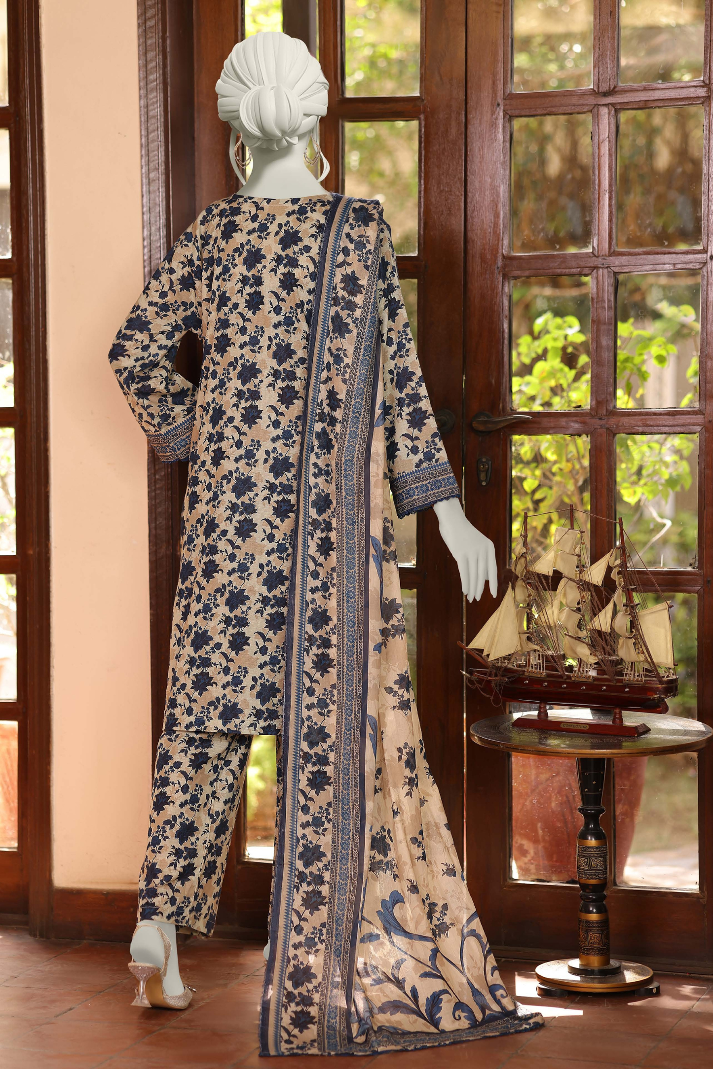 Almeerah Vol-3 Digital Printed Stripe Dora 3PC