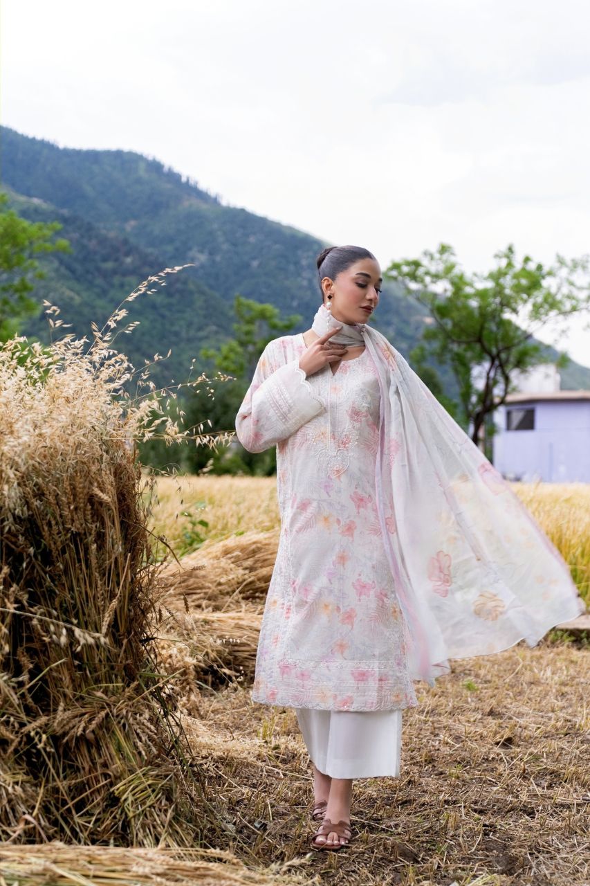 Nura By Shanaya Digital & Emb Lawn Collection 3PC