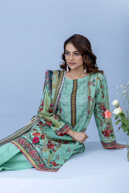 Mojo Berry By Marooj Printed Bana Dora Lawn 3PC