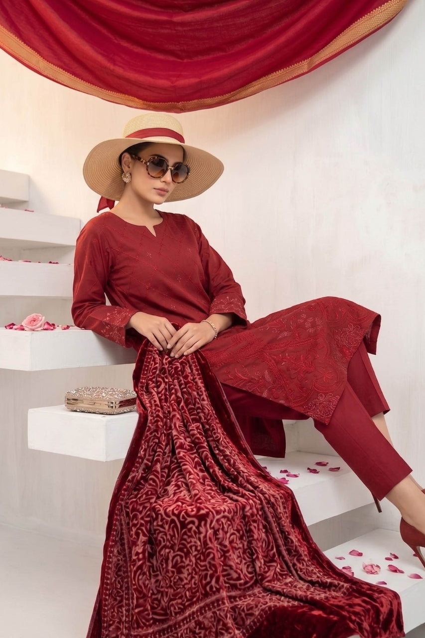 Marino By Anaya Noor Emb Marina With Plachi Dupatta 3PC