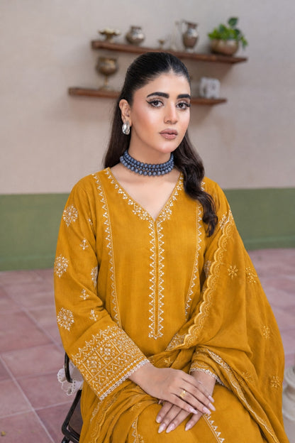 Fasana By Shanaya Plain Emb Dhanak 3PC