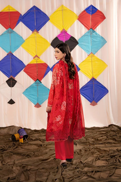 Zesh Airjet Printed Lawn With Bamber Chiffon Dupatta 3PC