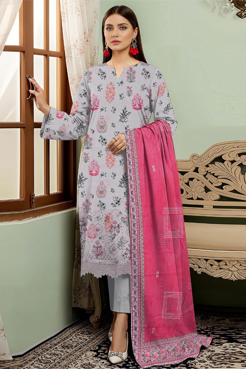 Seerat By Tawakkal Digital Printed & Emb Lawn 3PC