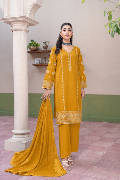 Fasana By Shanaya Plain Emb Dhanak 3PC