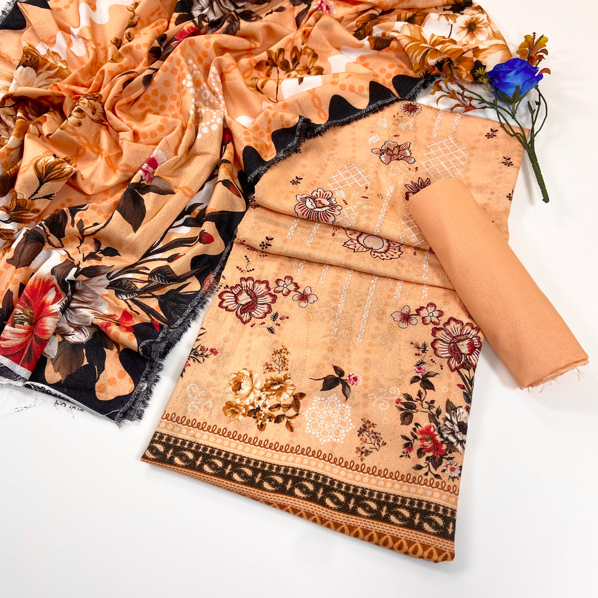 Tahniyat By Anaya Noor Digital Printed & Emb Karandi 3PC