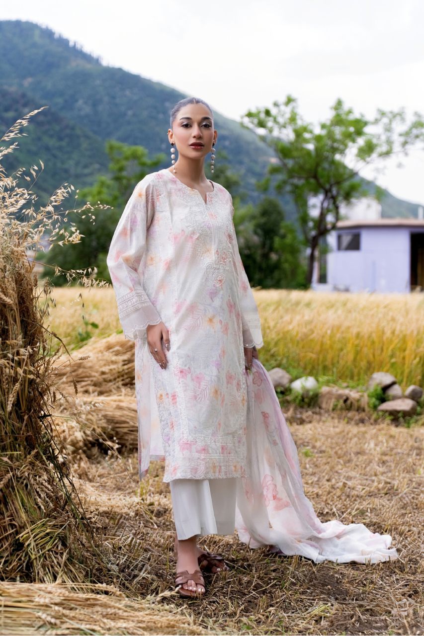 Nura By Shanaya Digital & Emb Lawn Collection 3PC