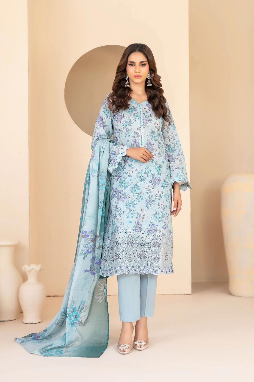 Elira By Tawakkal Digital Printed & Emb Lawn 3PC