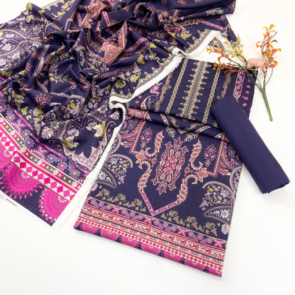 Zesh Printed Velvet Dora Viscose 3PC