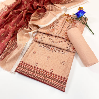 Anaya Noor Winter 2026 Plain Emb Khaddar 3PC