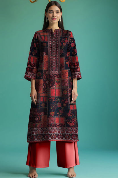 Wania Gold Premium Digital Printed Bana Dora Lawn 2PC