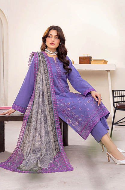 Meadows By Anaya Noor Emb Lawn With Organza Patches 3PC