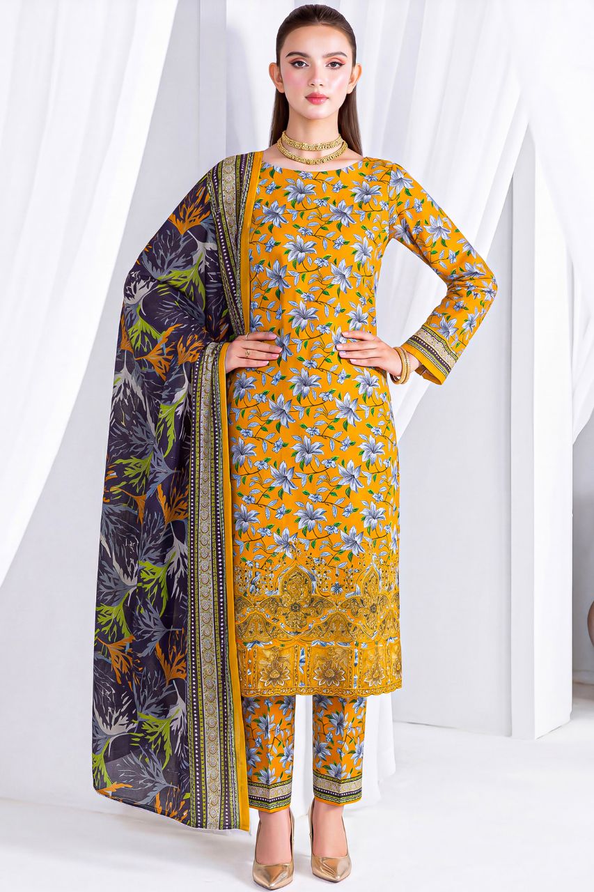 Aks-e-Noor By Anaya Noor Emb Laser-Cut Lawn 3PC
