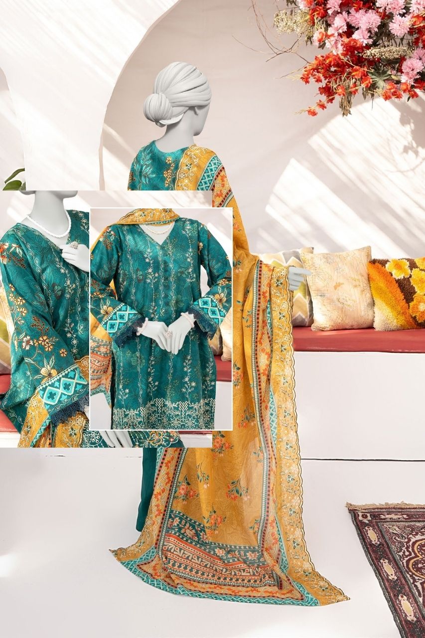 Seher By Almeerah Luxury Printed Embroidered Lawn 3PC