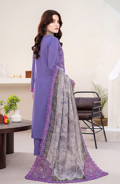 Meadows By Anaya Noor Emb Lawn With Organza Patches 3PC