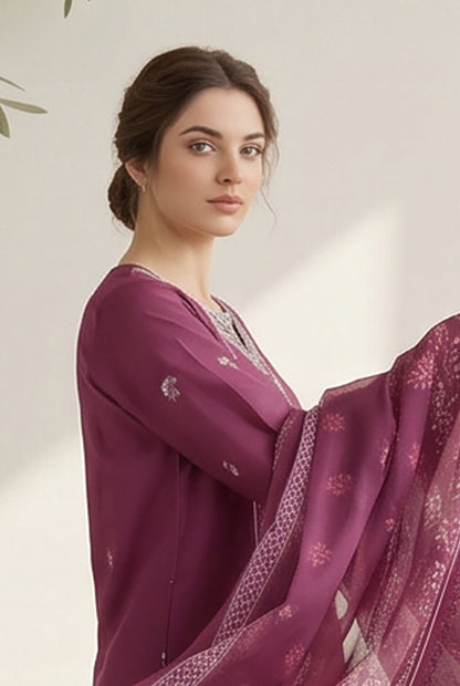 Dewani By Anaya Noor – Embroidered Lawn 3PC
