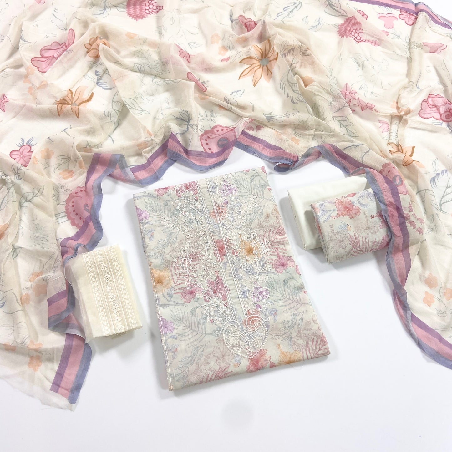 Nura By Shanaya Digital & Emb Lawn Collection 3PC