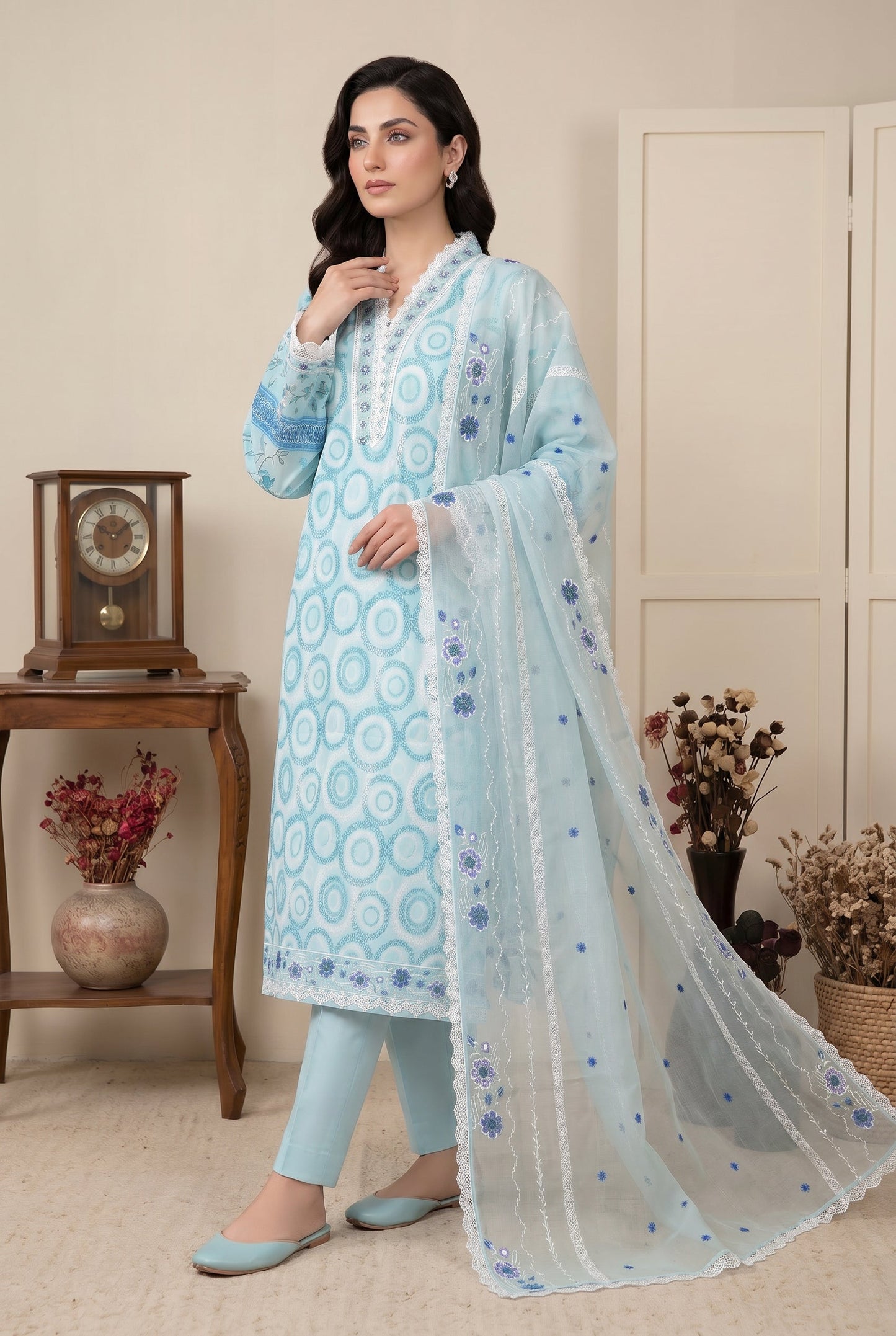 Marvel By Anaya Noor Digital Printed Lawn With Emb Patches-3PC
