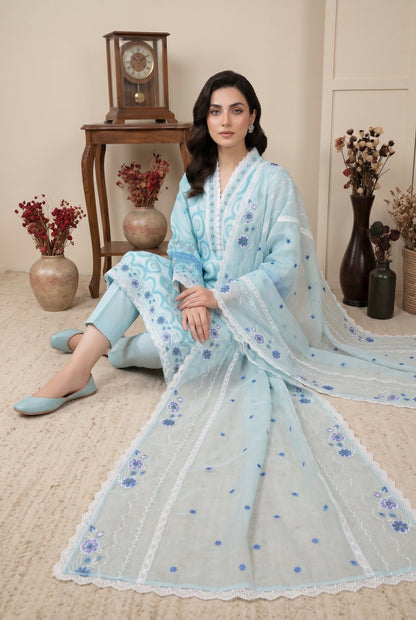 Marvel By Anaya Noor Digital Printed Lawn With Emb Patches-3PC