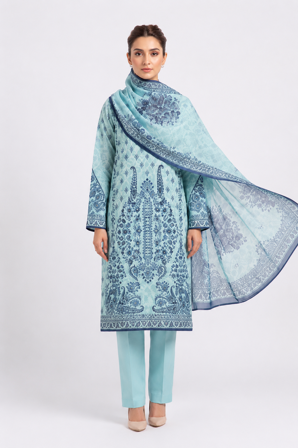 Anaya Digital Printed Linen 3PC