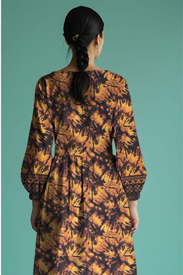 Wania Gold Premium Digital Printed Bana Dora Lawn 2PC