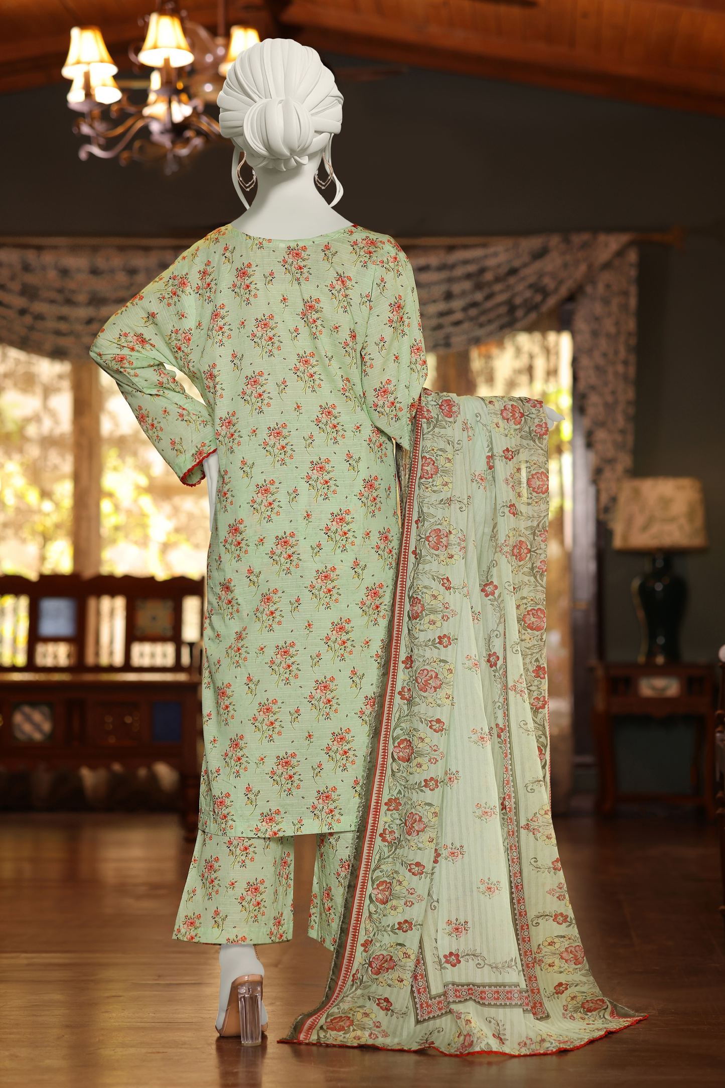 Almeerah Digital Printed Stripe Dora 3PC