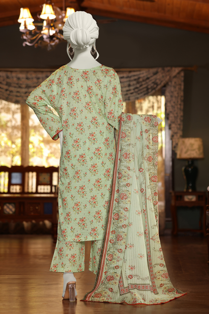 Almeerah Digital Printed Stripe Dora 3PC