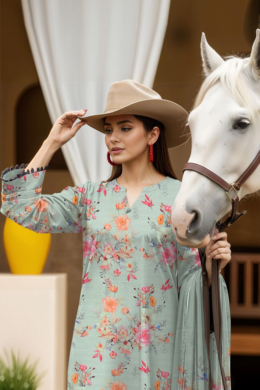 Muskan By Tawakkal Digital Embroidered Lawn 3PC