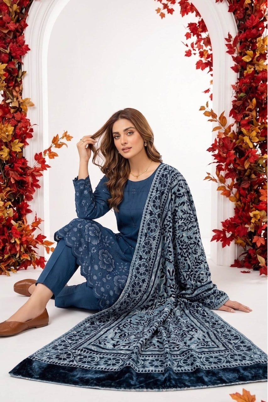Marino By Anaya Noor Emb Marina With Plachi Dupatta 3PC