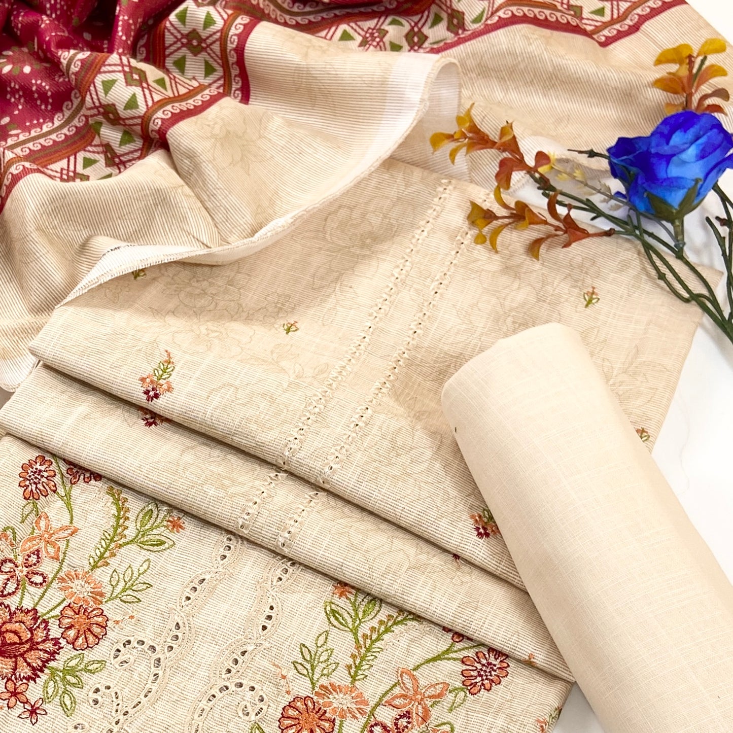 Anaya Noor Winter 2026 Plain Emb Khaddar 3PC