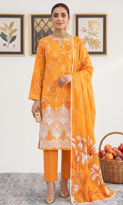 Print Kari By Anaya Noor Heavy Emb Banadora Lawn 3PC