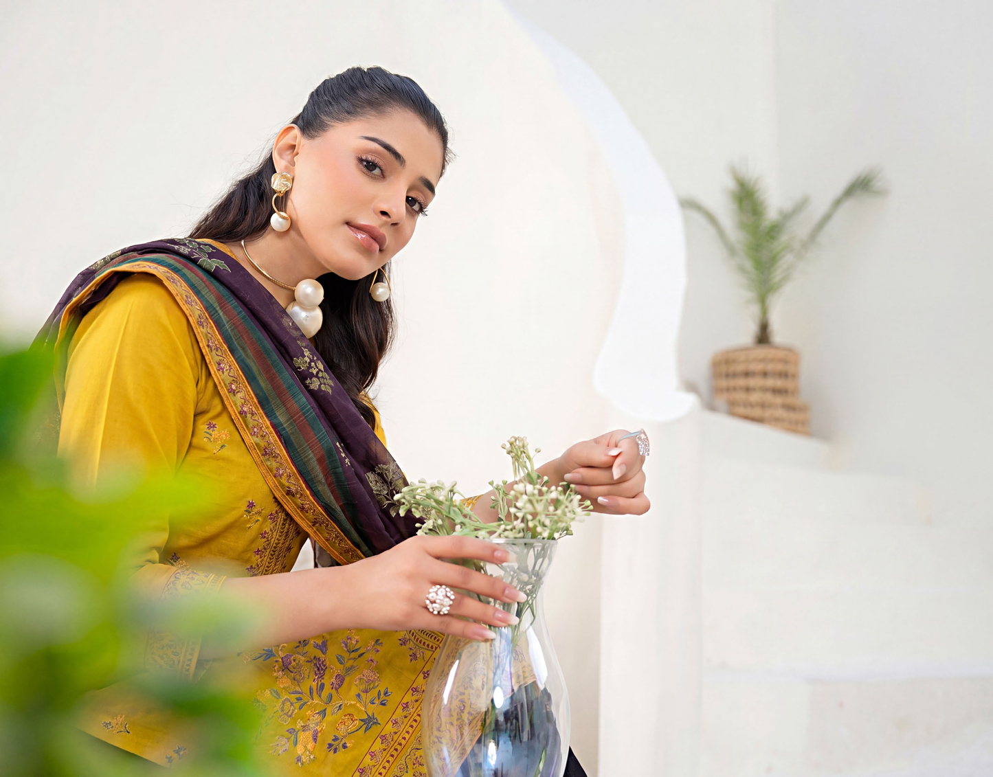 Meadows By Anaya Noor Emb Lawn With Organza Patches 3PC