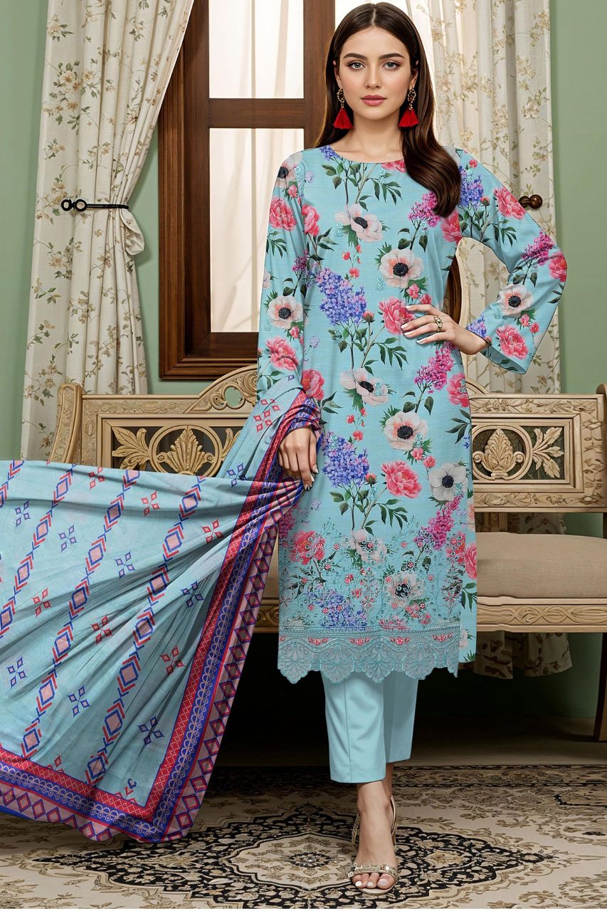 Seerat By Tawakkal Digital Printed & Emb Lawn 3PC