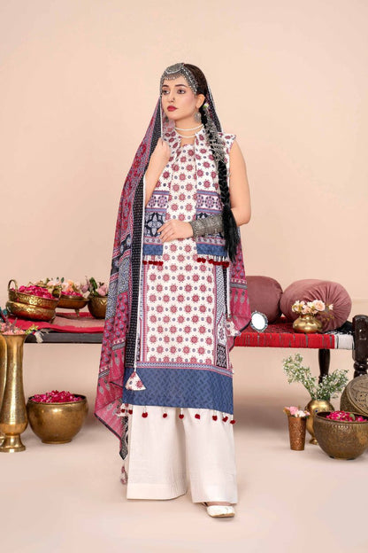 Ajrak By Premium Digital Printed Lawn 3PC