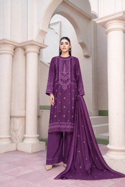Fasana By Shanaya Plain Emb Dhanak 3PC