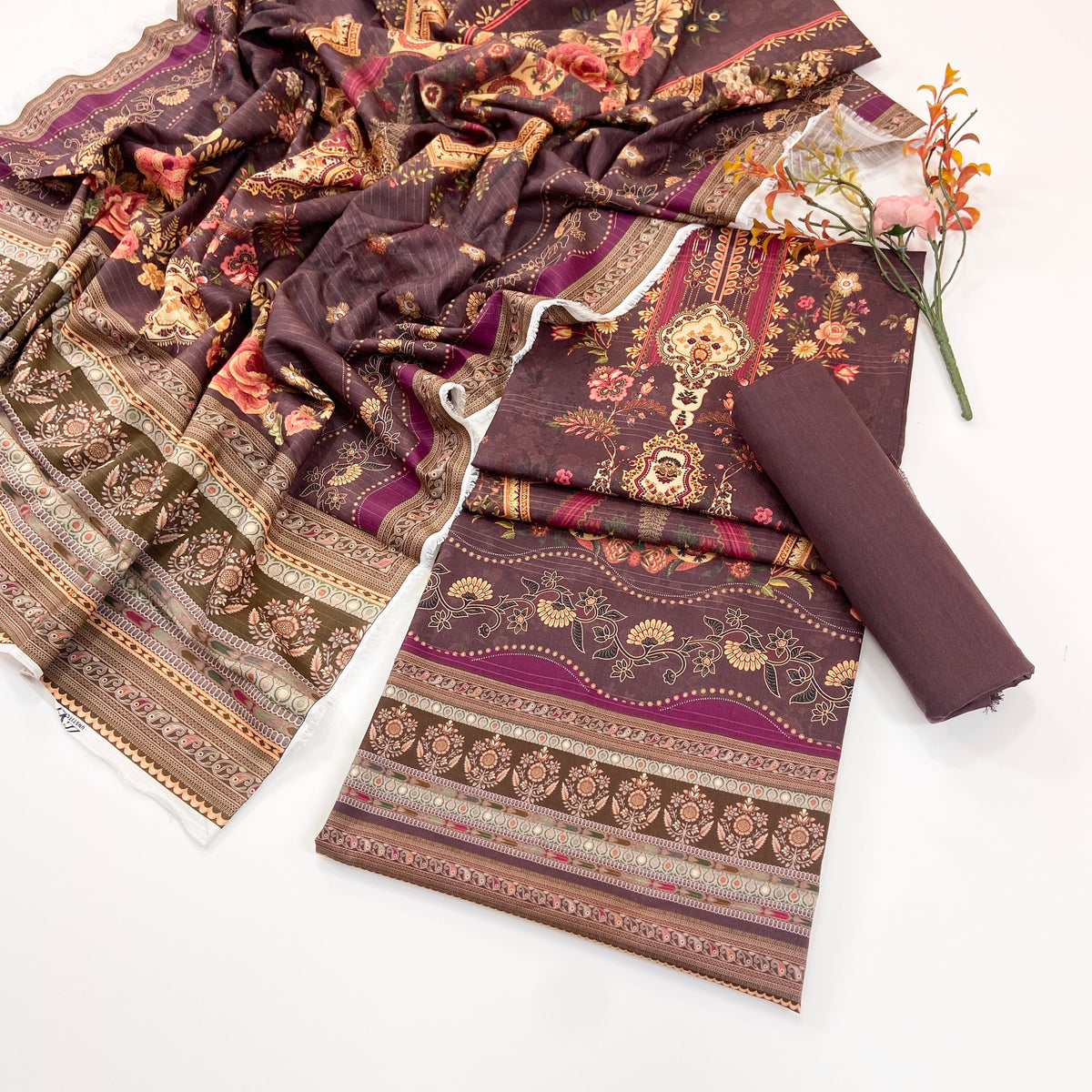 Zesh Printed Velvet Dora Viscose 3PC