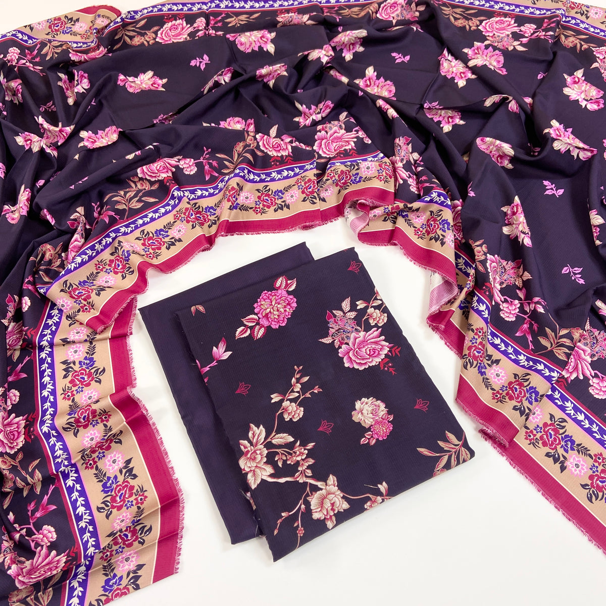 Rijja By Murashe Premium Printed Linen Viscose 3PC