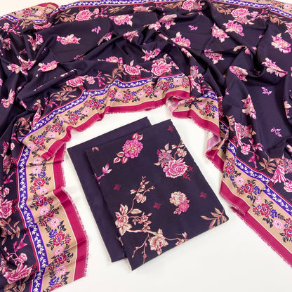 Rijja By Murashe Premium Printed Linen Viscose 3PC