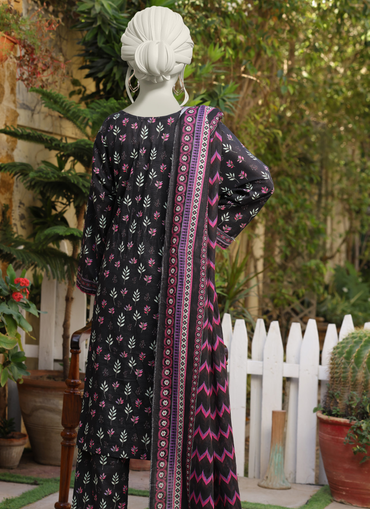 Almeerah Digital Printed Stripe Dora 3PC