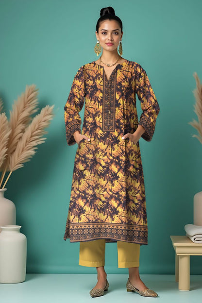 Wania Gold Premium Digital Printed Bana Dora Lawn 2PC