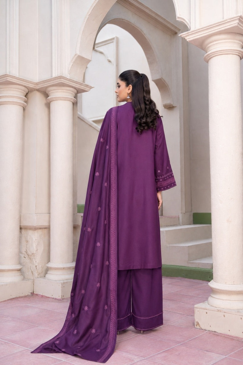 Fasana By Shanaya Plain Emb Dhanak 3PC