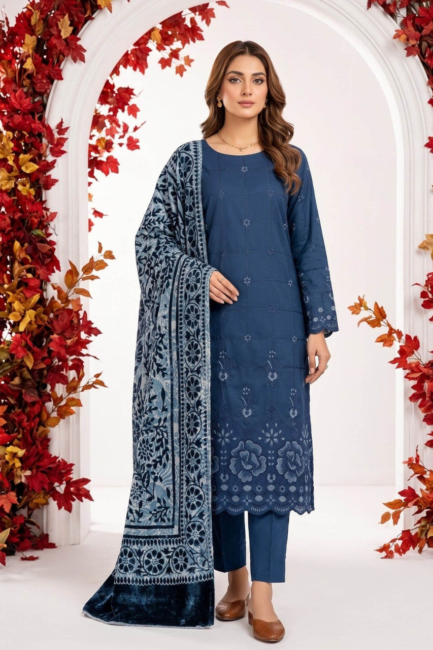 Marino By Anaya Noor Emb Marina With Plachi Dupatta 3PC