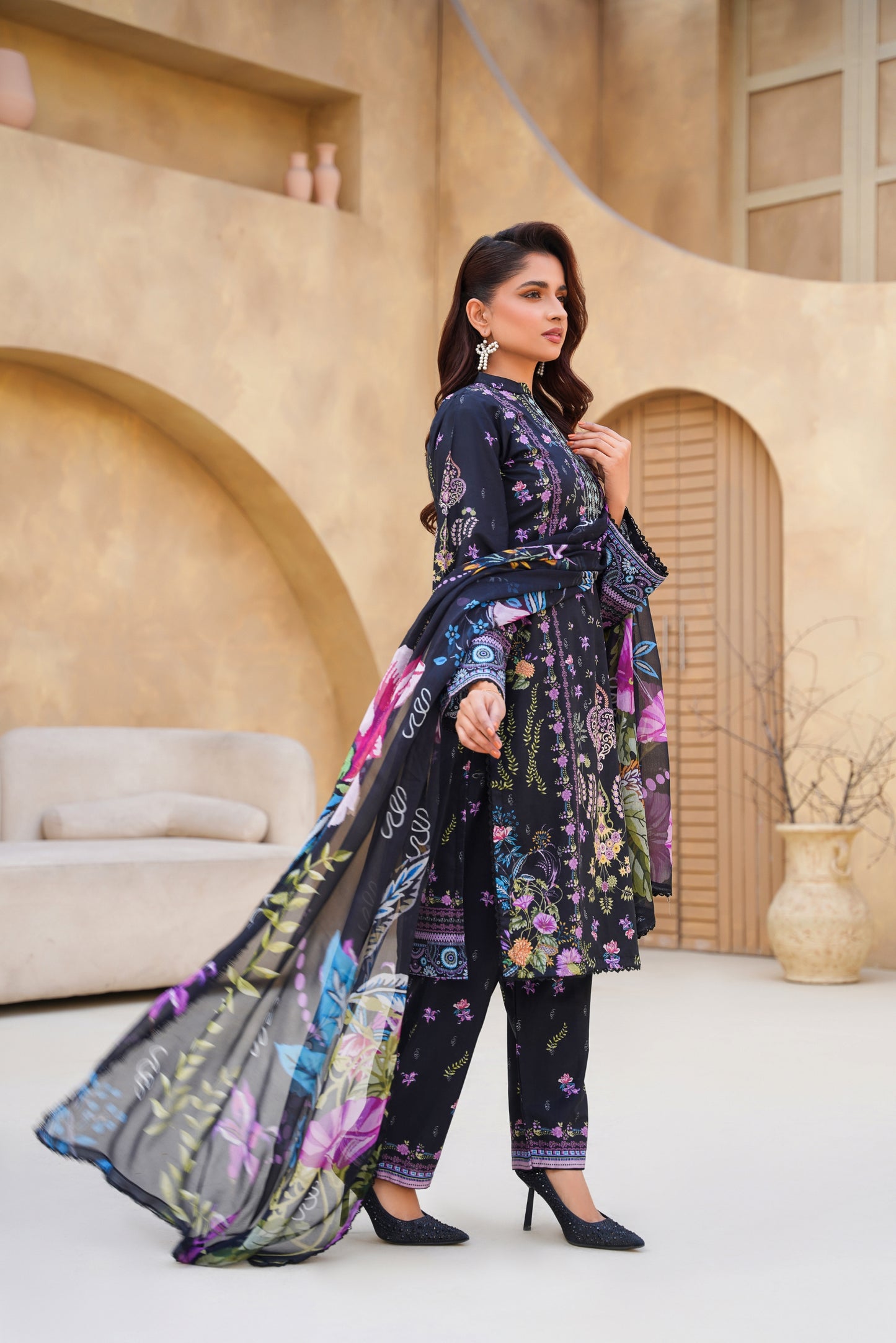 Floral By Anaya Noor Digital Printed Lawn 3PC